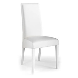 Mes Lot de 2 chaises repas 47x64x102 cm en PU et pieds blancs