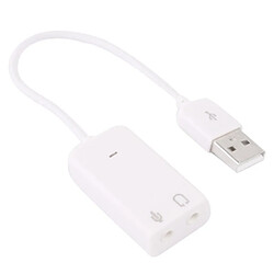 Wewoo Carte Son USB blanc Adaptateur audio 7.1 canaux USB 2.0, Plug and Play