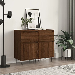 Maison Chic Ensemble de 2 Buffets,commode,console pour rangement chêne marron 40x35x70 cm bois d'ingénierie -MN16037