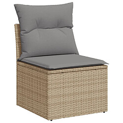 Acheter vidaXL Salon de jardin avec coussins 9 pcs beige résine tressée