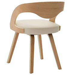 Maison Chic Lot de 6 Chaises à manger,Chaise pour cuisine crème bois courbé et similicuir -MN98874 pas cher