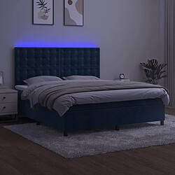 Avis vidaXL Sommier à lattes de lit matelas et LED Bleu foncé 180x200 cm