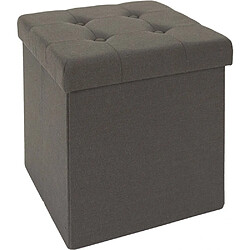 The Home Deco Factory Pouf coffre carré pliable Eleonor Gris. Pouf coffre carré pliable Eleonor Gris