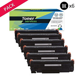 TONER SERVICES Compatible Canon 713 Pack 6 Toners Noir CB436A (36A) 