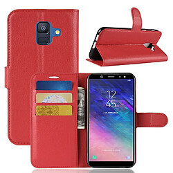 Etui en PU rouge pour votre Samsung Galaxy A6 (2018) 