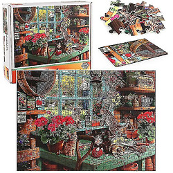 Avis Universal 1000 pièces de chat sur le rebord de la fenêtre puzzle bricolage puzzle jouets assemblage image déco