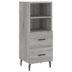 Maison Chic Buffet,Meuble de Rangement,commode pour salon,Cuisine Sonoma gris 34,5x34x180 cm Bois d'ingénierie -MN90515 pas cher