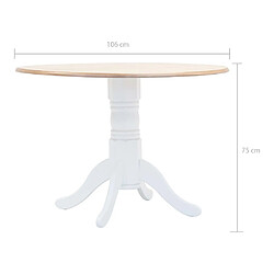 Acheter vidaXL Table à manger Blanc et marron 106 cm Bois d'hévéa massif