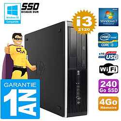 PC HP Compaq 8300 SFF Core I3-2120 Ram 4Go Disque 240 Go SSD Graveur DVD Wifi W7 - Occasion