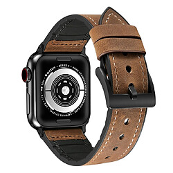 Avis Wewoo Bracelet de montre en acier inoxydable TPU + Texture pour Crazy Horse Apple Watch séries 5 et 4 40 mm / 3 et 2 et 1 38 mm brun