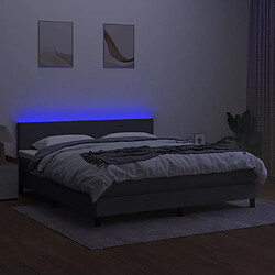 Avis vidaXL Sommier à lattes de lit et matelas et LED Gris foncé 160x200 cm