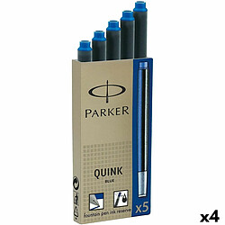 Recharge d’encre de stylo plume Parker Quink Ink 5 Pièces 0,7 mm Bleu (4 Unités)