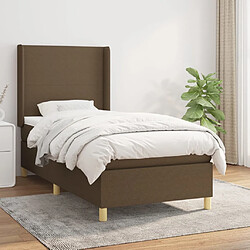 vidaXL Sommier à lattes de lit avec matelas Marron foncé 100x200 cm