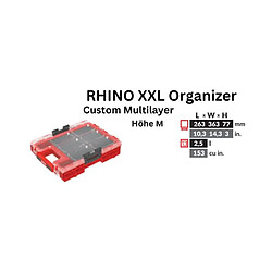 Avis Toolbrothers RHINO XXL Organiseur ULTRA Hauteur M Custom Multilayer empilable 365 x 265 x 77 mm 2,5 l IP66 avec mousse de