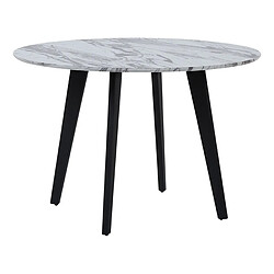 Beliani Table ronde imitation marbre blanc MOSBY