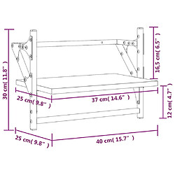 vidaXL Étagères murales avec barres 2 pcs chêne sonoma 40x25x30 cm pas cher