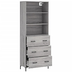 Avis vidaXL Buffet haut Sonoma gris 69,5x34x180 cm Bois d'ingénierie