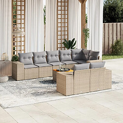 Maison Chic Salon de jardin avec coussins 9 pcs, Ensemble Tables et chaises de jardin, beige résine tressée -GKD802672