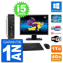 PC HP 8300 SFF Ecran 19" Intel i5-2400 RAM 4Go Disque Dur 1To Windows 10 Wifi · Occasion 