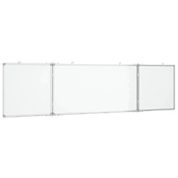 vidaXL Tableau blanc magnétique pliable 200x50x1,7 cm aluminium