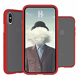 Mercury Coque Peach Garden Bi-Matiere avec Dos Fume pour Apple iPhone X/XS, Rouge 