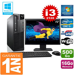 PC Lenovo M92p SFF Core I3-2120 Ram 16Go Disque 500 Go Wifi W7 Ecran 19" · Occasion 