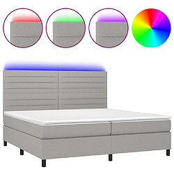 vidaXL Sommier à lattes de lit et matelas et LED Gris clair 200x200 cm