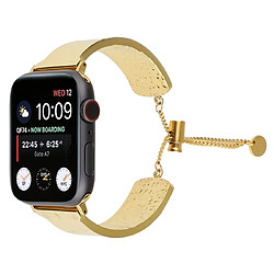 Wewoo Bracelet simple en acier inoxydable 316 avec gaufré pour Apple Watch séries 5 et 440 mm / 3 et 2 et 138 mm or 