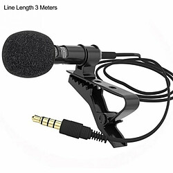 Acheter 3.5Mm Lavalier Microphone Vocal Stand Clip Cravate Audio Vidéo Revers Microphone 1.5 Mètres Droit