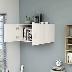 Avis Maison Chic Armoire murale,Meuble de Rangement,Armoire Suspendue Blanc 80x39x40 cm Aggloméré -MN89377