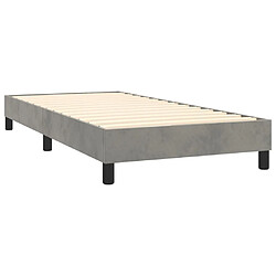 Acheter Maison Chic Lit Adulte - Lit simple Lit à sommier tapissier et matelas moelleux - Meuble de Chambre - Gris clair 100x200cm Velours -MN46176