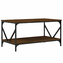 Maison Chic Table basse,Table Console Table d'appoint, Table pour salon chêne marron 90x50x45 cm bois d'ingénierie -MN59473