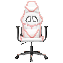 Avis Maison Chic Chaise de jeu, Chaise gaming de massage, Fauteuil gamer d'ordinateur,Chaise de Bureau Blanc et rose Similicuir -GKD29159