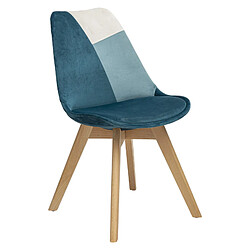 Atmosphera, Createur D'Interieur Chaises style scandinave "baya patchwork" atmosphera - bleu Chaises style scandinave "Baya Patchwork" Atmosphera - Bleu