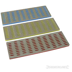 3 cartes diamant d'affûtage 50 x 150 mm SILVERLINE 349756