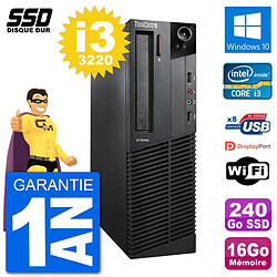 PC Lenovo ThinkCentre M92p SFF Intel i3-3220 RAM 16Go SSD 240Go Windows 10 Wifi · Occasion 