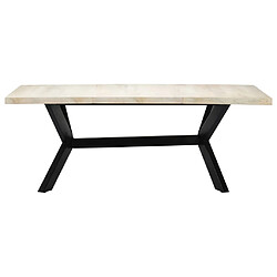 vidaXL Table de salle à manger Blanc 200x100x75cm Bois manguier massif