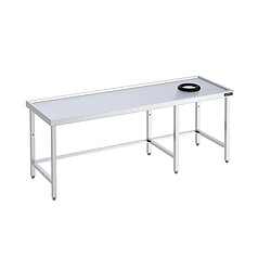 Table avec Trou Vide-Déchets en Inox avec Renforts Arrière et Latéraux - Distform 