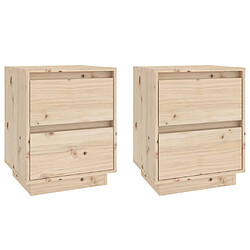 vidaXL Tables de chevet 2 pcs 40x35x50 cm Bois de pin solide