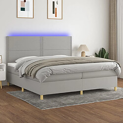 Sommier à lattes,Cadre à lattes de lit pour Adulte matelas et LED Gris clair 200x200 cm -MN24386