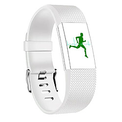 Wewoo Bracelet pour montre connectée Dragonne sport ajustable carrée FITBIT Charge 2Taille S10,5x8,5cm Blanc