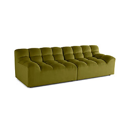 Lisa Design Napoli - canapé droit 4 places - en velours Napoli - canapé droit 4 places - en velours - Vert Olive