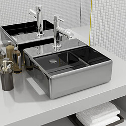 vidaXL Lavabo avec trou pour robinet 38x30x11,5 cm Céramique Argenté