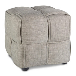 Homestyle4U Tabouret cube rembourre gris 