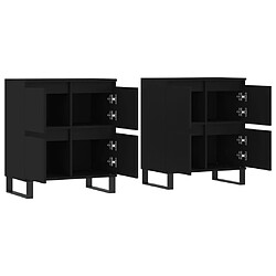 Avis vidaXL Buffets 2 pcs noir bois d'ingénierie