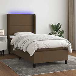 vidaXL Sommier à lattes de lit matelas LED Marron foncé 100x200 cm