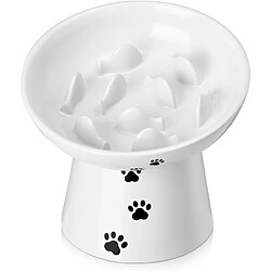 YYHY Y YHY Bol pour Chat en céramique de 15 cm/120 ML avec Alimentation Lente - Blanc