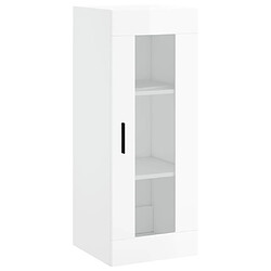 Maison Chic Armoire murale,Meuble de Rangement,Armoire Suspendue blanc brillant 34,5x34x90 cm -MN92454