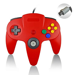 Wewoo Manette de jeu pour contrôleur de filaire Nintendo N64 rouge