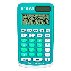 Texas Instruments TI-106 II - Bleu Calculatrice 4 opérations